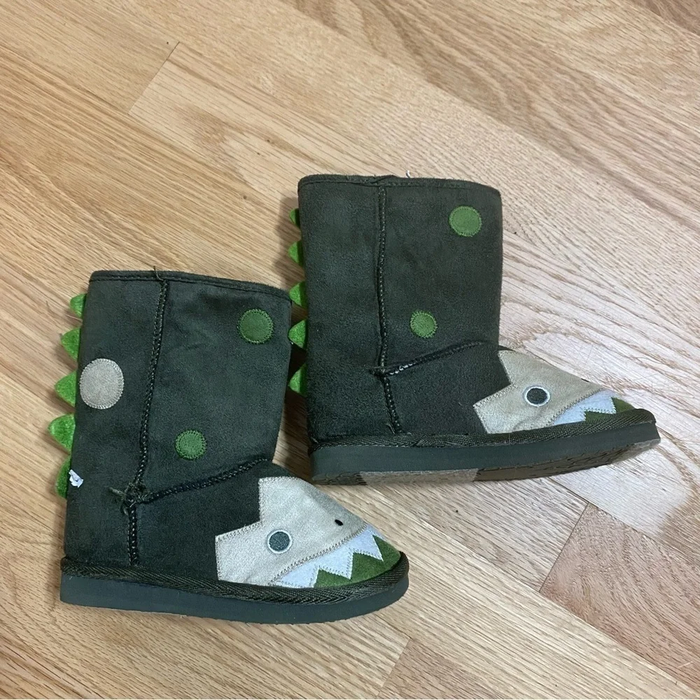 Old Navy Green Tall Boots Sz 8 Dinosaur Toddler Kids